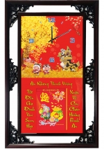 Lịch Gỗ Tết 2025 Phù Điêu Đồng Hồ - Cây Kim Tiền (52 x 82 cm) - NSDH02