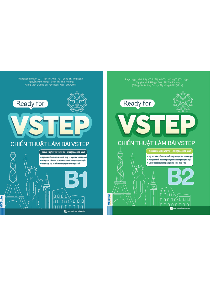 Combo Ready For Vstep - Chiến Thuật Làm Bài Vstep B1 + B2 (Bộ 2 Cuốn)