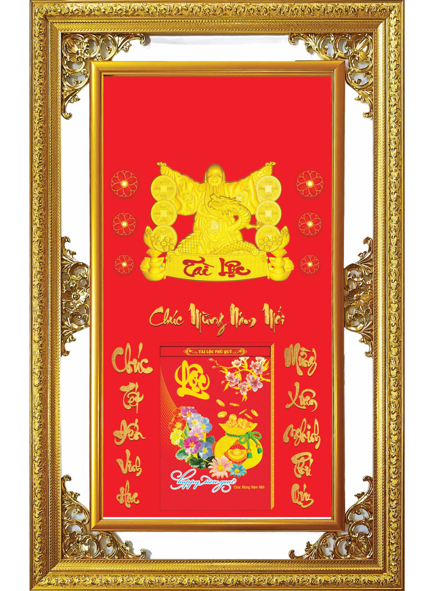 19 Mẫu Lịch Gỗ Cao Cấp 2025 Khung Đôi Vàng Dán Chữ Nổi (56 x 88 cm) - Chúc Mừng Năm Mới
