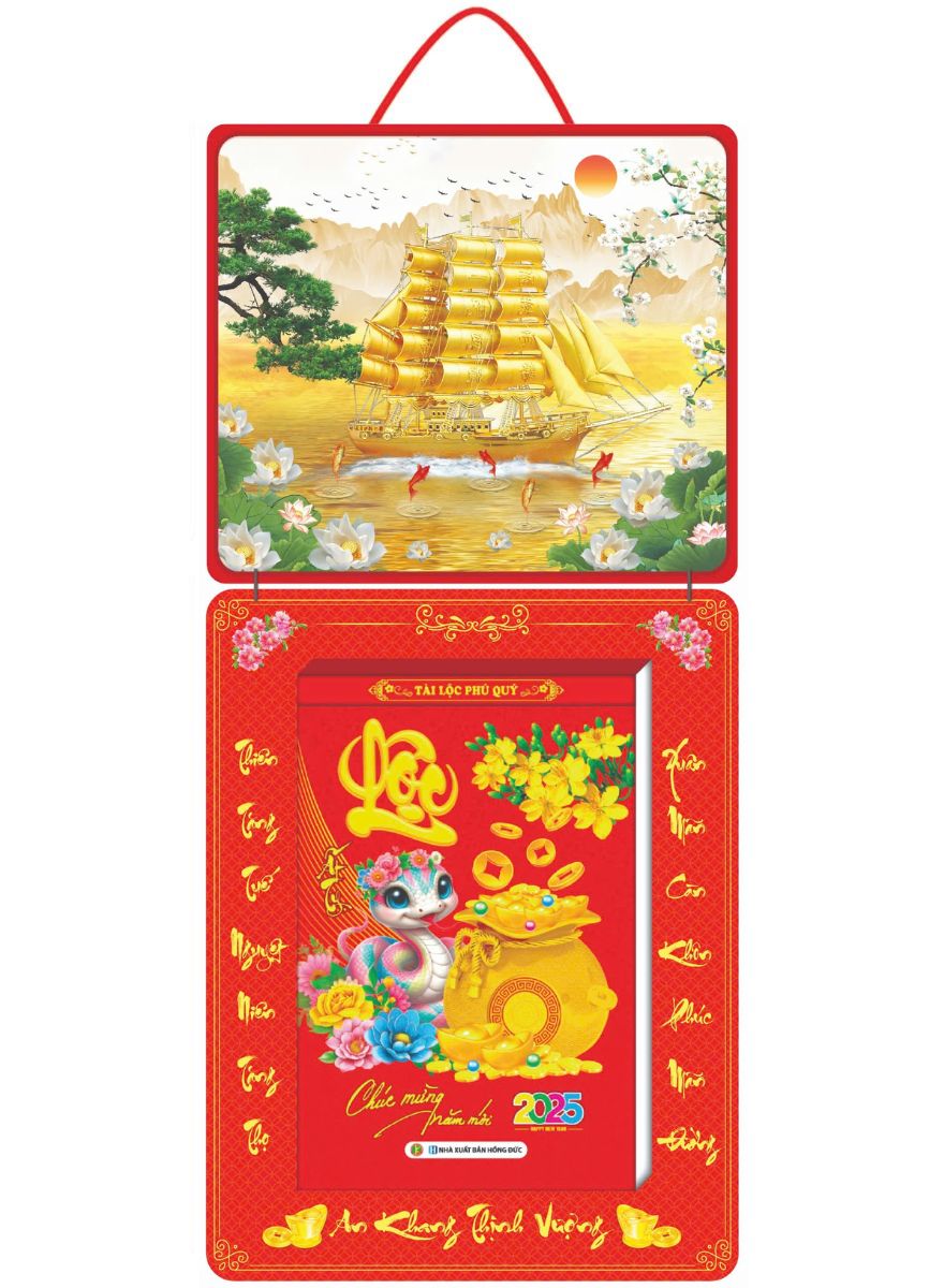 Lịch Bloc 2025 (20 X 30 Cm) Siêu Đại - Thuận Buồm Xuôi Gió 02 Trọn Bộ Đầu Treo Laminate 