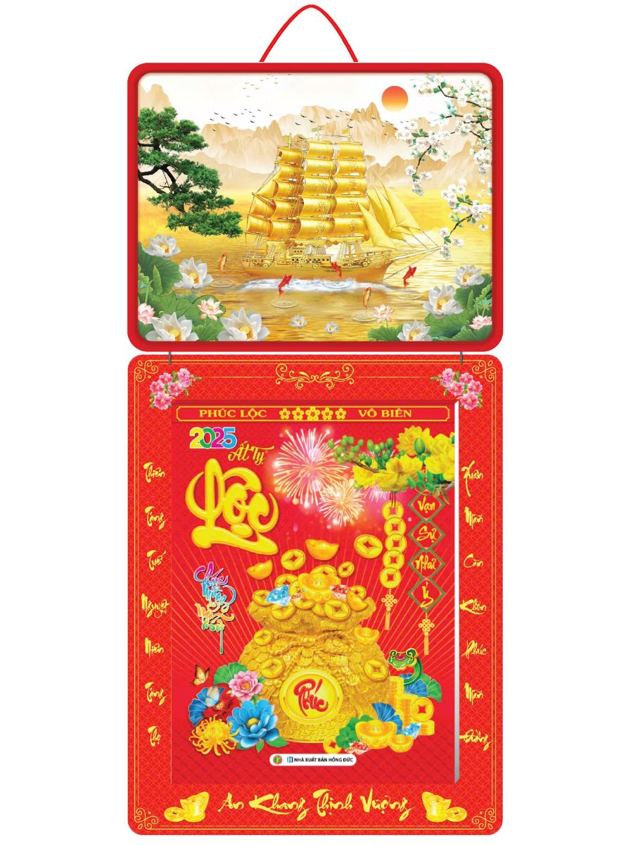 Lịch Bloc 2025 (30 X 40 Cm) Siêu Đại - Thuận Buồm Xuôi Gió 02 Trọn Bộ Đầu Treo Laminate 