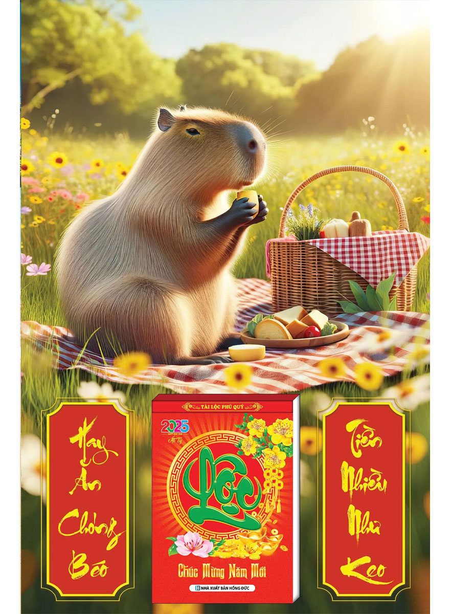 3 Mẫu Capybara - Lịch Treo Tường Laminate Tráng Gương 2025 (40 X 60 Cm) 