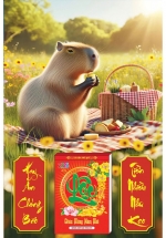 3 Mẫu Capybara - Lịch Treo Tường Laminate Tráng Gương 2025 (40 x 60 cm) 