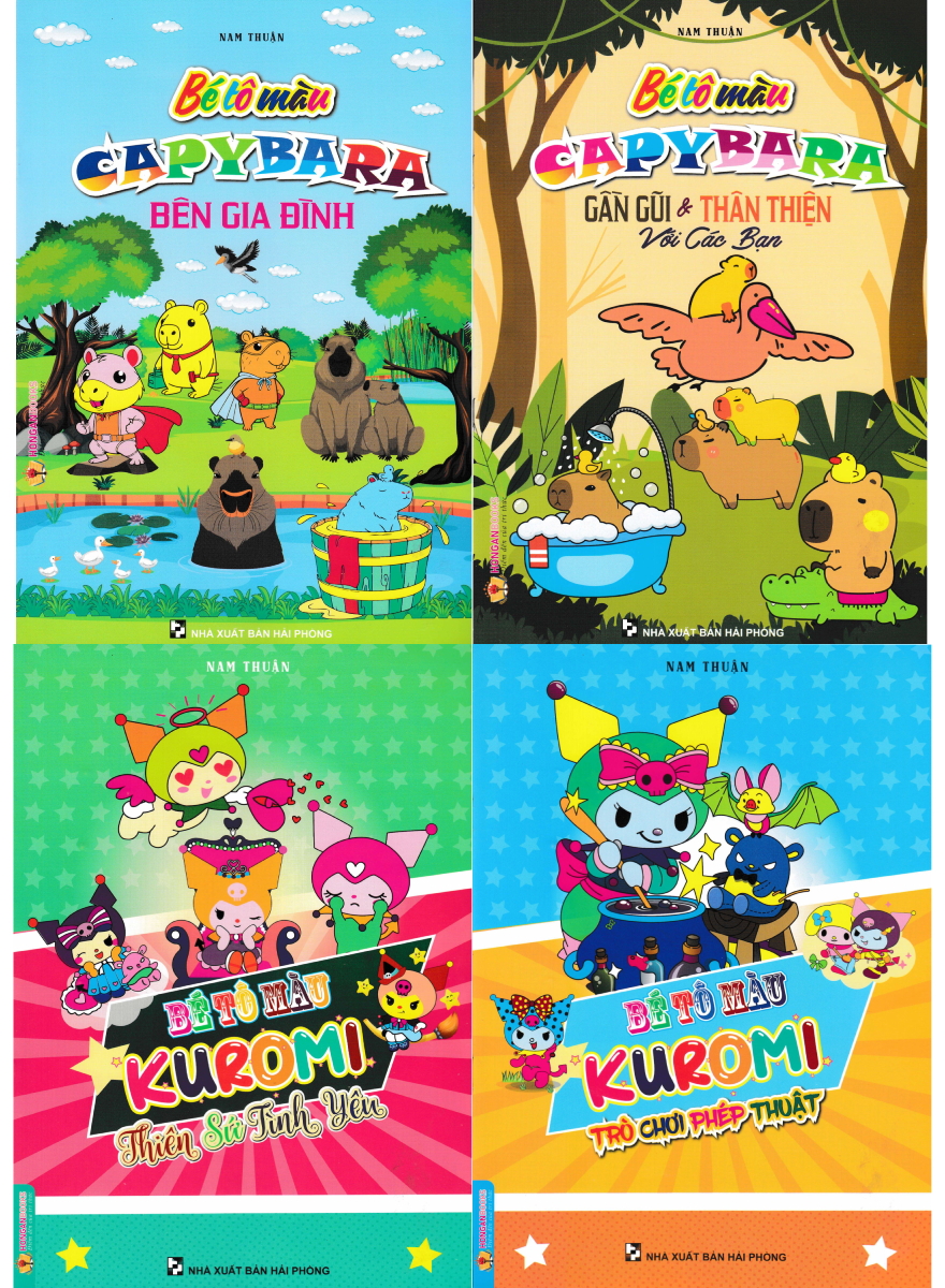Combo Bé Tô Màu Capybara + Kuromi (HA) (Bộ 4 Cuốn)