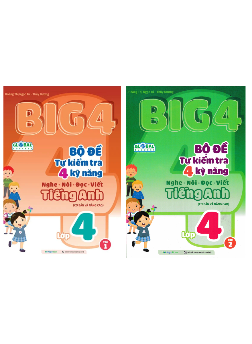 Combo Big 4 Bộ Đề Tự Kiểm Tra 4 Kỹ Năng Nghe - Nói - Đọc - Viết Tiếng Anh Lớp 4 (Bộ 2 Cuốn)