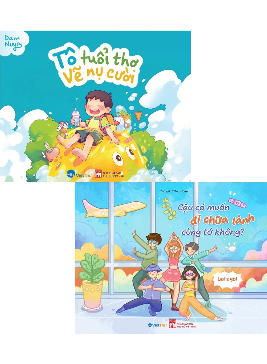Combo Sách Tô Màu Chữa Lành - Tô Tuổi Thơ - Vẽ Nụ Cười + Cậu Có Muốn Đi Chữa Lành Cùng Tớ Không ? (Bộ 2 Cuốn)
