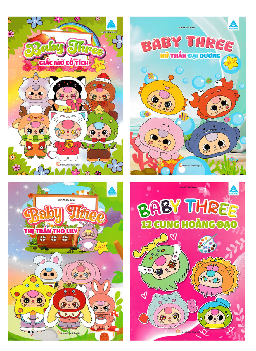 Combo Sách Tô Màu Baby Three (Bộ 4 Cuốn)