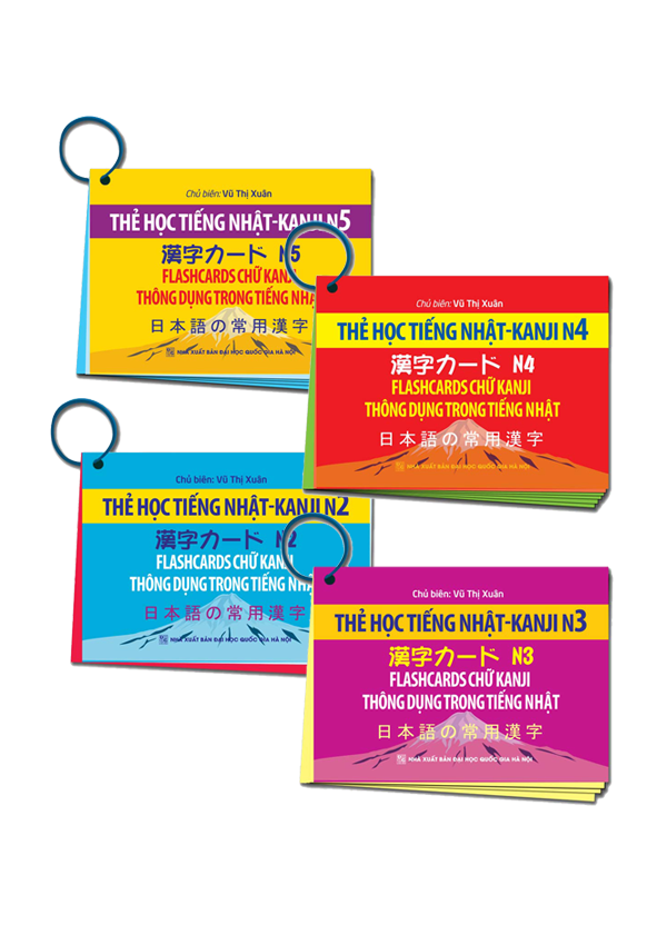 Combo Thẻ Học Tiếng Nhật Kanji N2-N3-N4-N5 